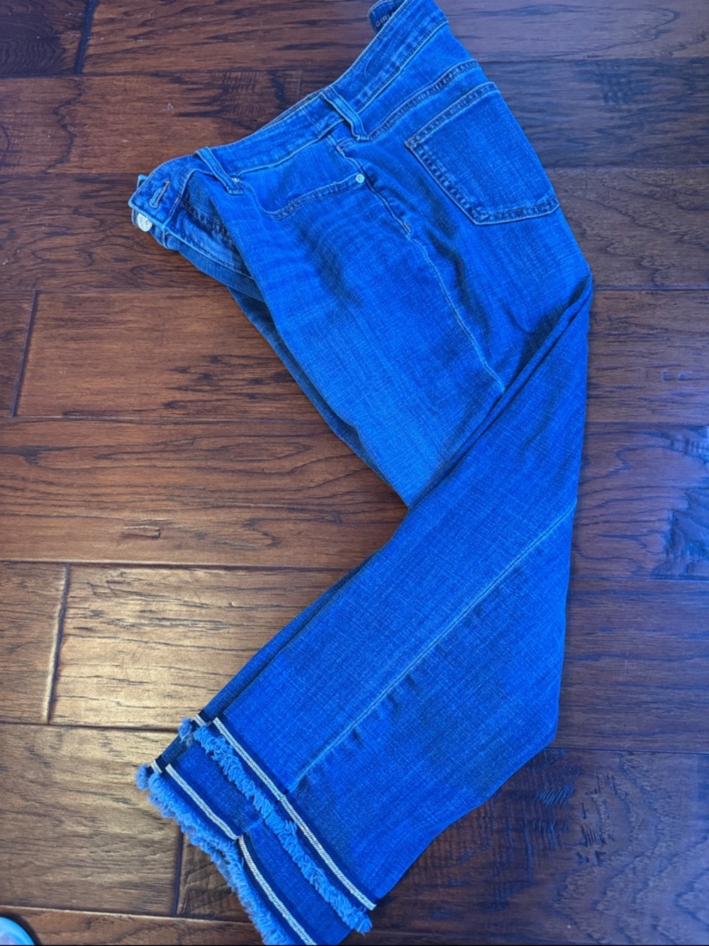 Chico’s Women’s Blue Raw-Hem Straight Jeans